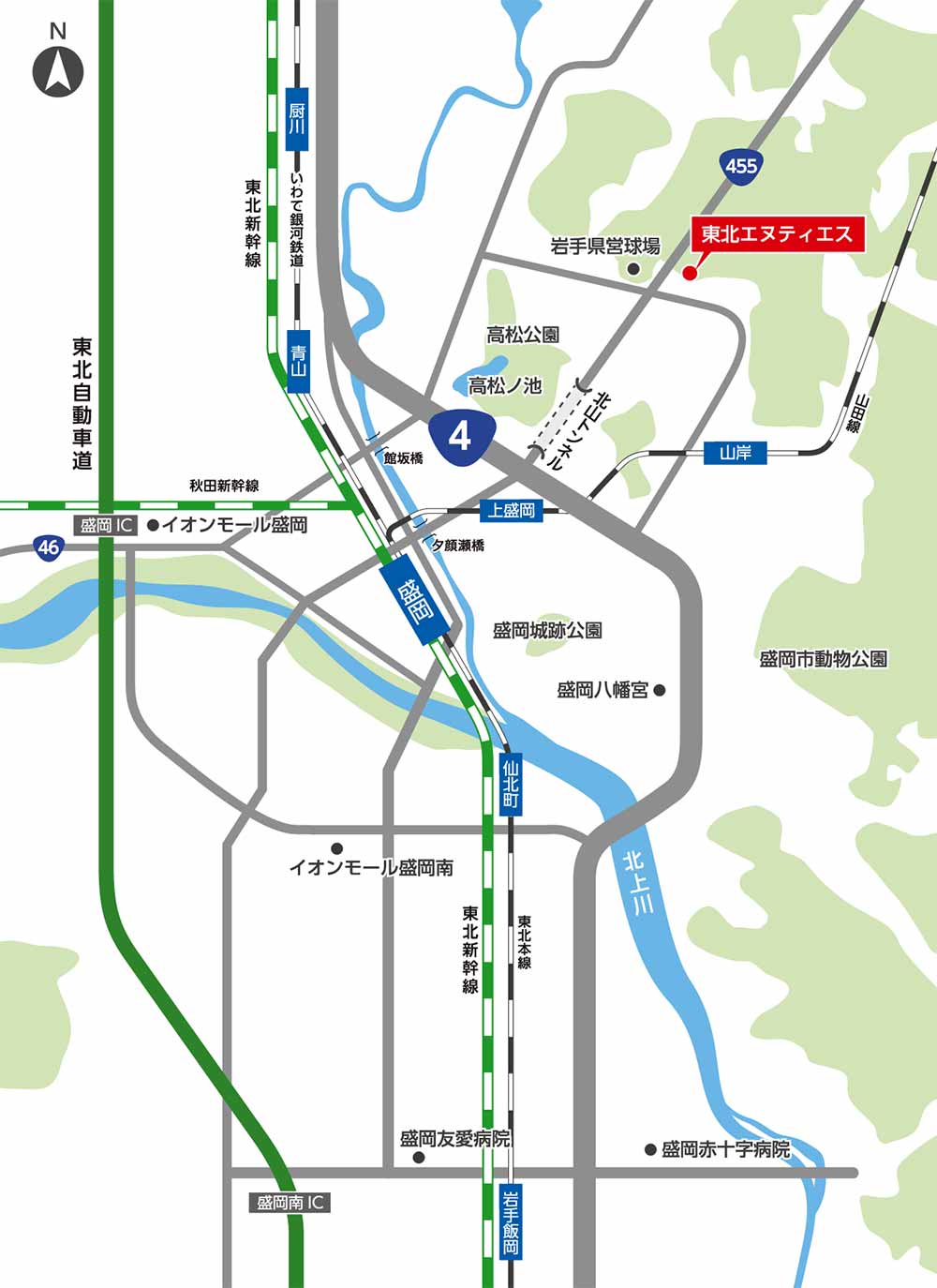 東北エヌティエス広域図